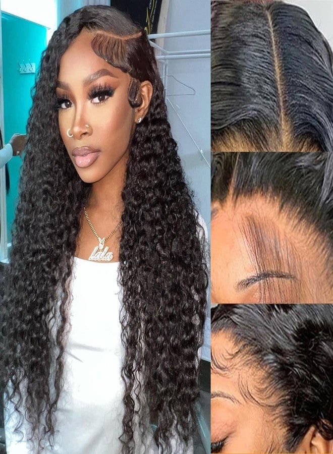 HighEr 4x4 HD Lace Closure Human Hair Deep Wave Closure Free Part 12 Inch 100% Unprocessed Brazilian Virgin Human Hair Extensions Pre Plucked 150% Density Natural Black - Image 4
